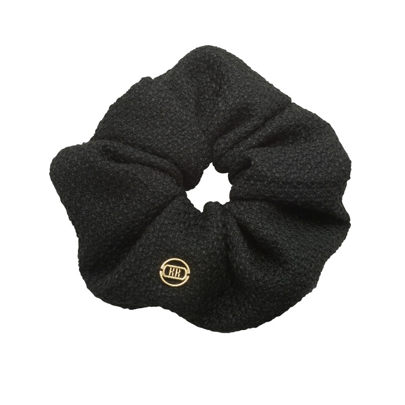 Collection Tweed Hair Scrunchy_Black CO003