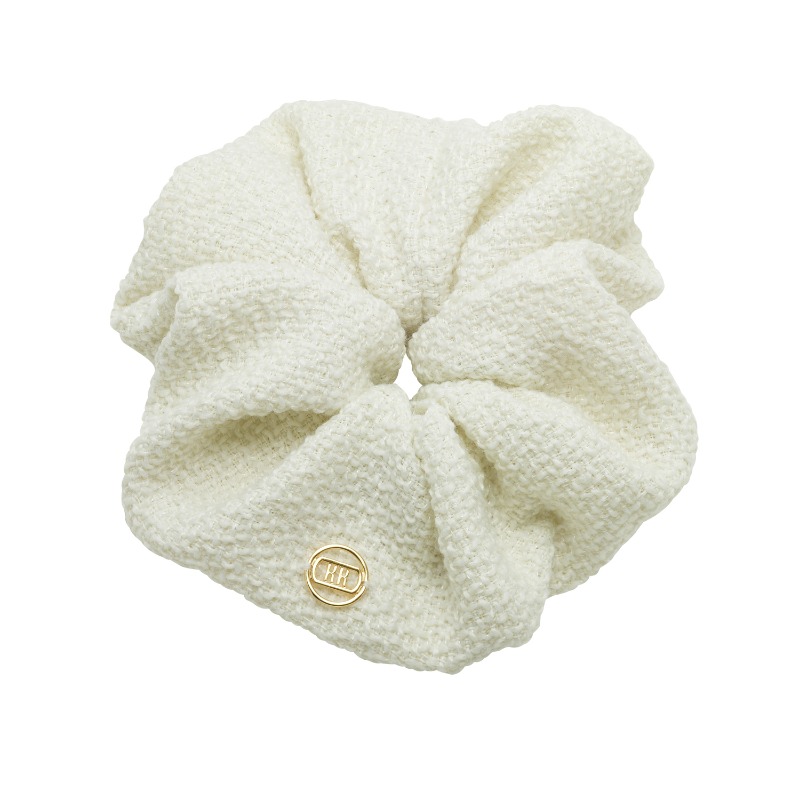 Collection Tweed Hair Scrunchy_White CO003