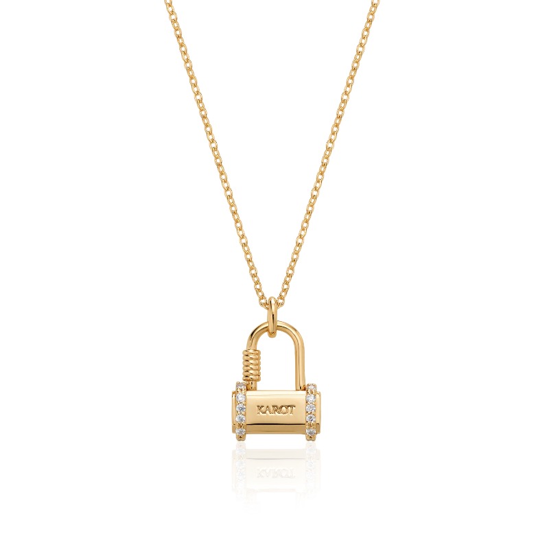 L&#039;Archipel Golden Lock Necklace AR033